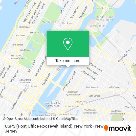 USPS (Post Office-Roosevelt Island) map