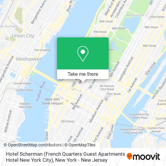 Mapa de Hotel Scherman (French Quarters Guest Apartments Hotel New York City)