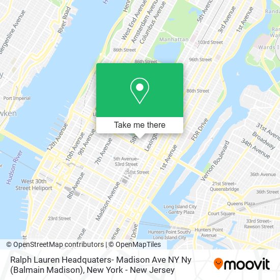 Ralph Lauren Headquaters- Madison Ave NY Ny (Balmain Madison) map