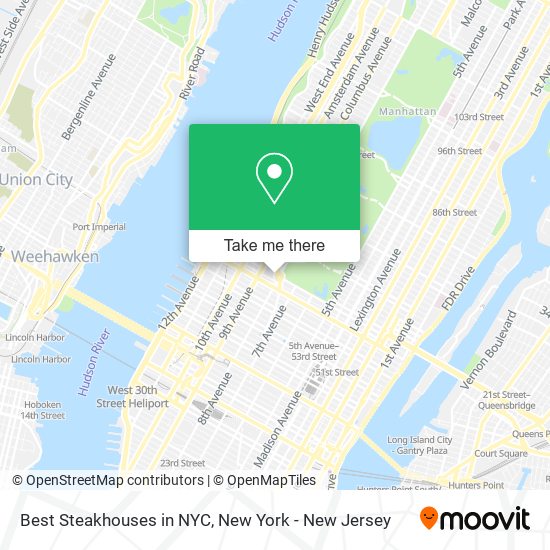 Best Steakhouses in NYC map