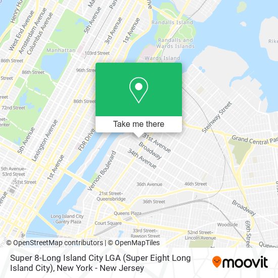 Mapa de Super 8-Long Island City LGA (Super Eight Long Island City)