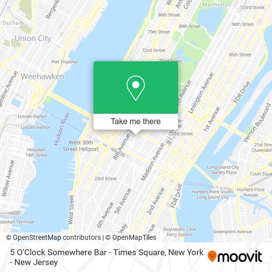 5 O'Clock Somewhere Bar - Times Square map