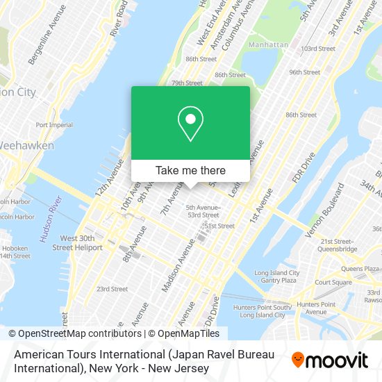 American Tours International (Japan Ravel Bureau International) map