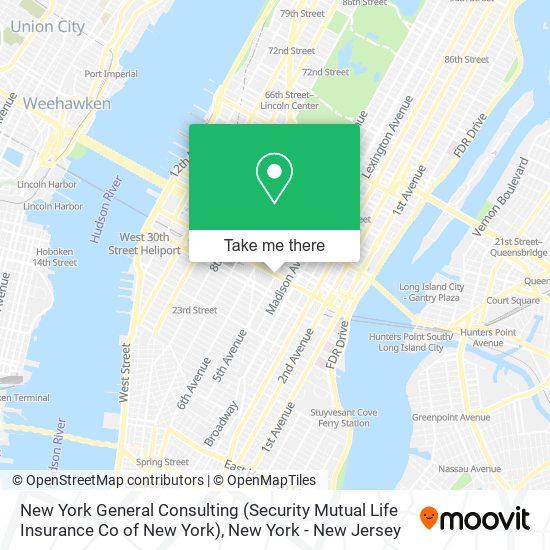 Mapa de New York General Consulting (Security Mutual Life Insurance Co of New York)