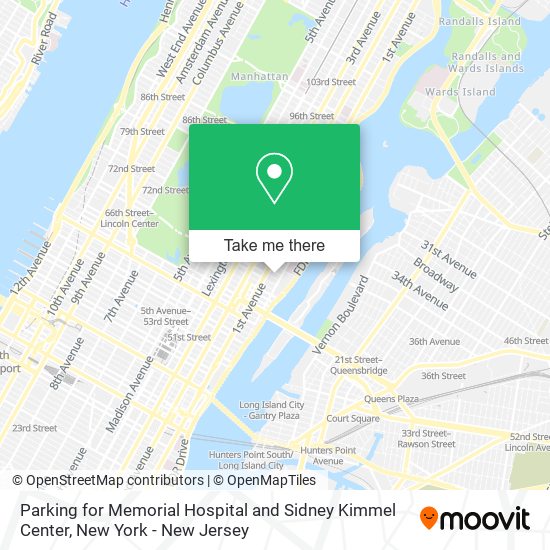 Parking for Memorial Hospital and Sidney Kimmel Center map