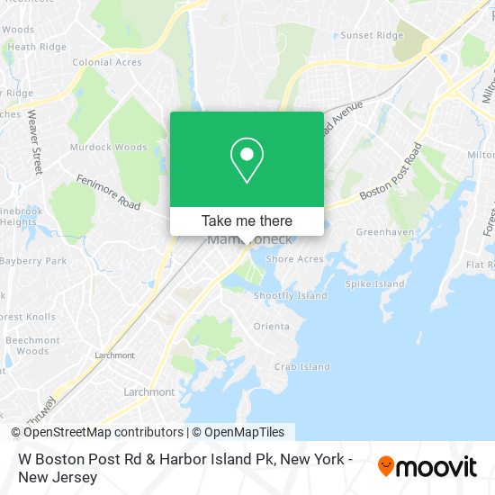 W Boston Post Rd & Harbor Island Pk map