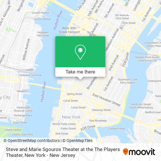Steve and Marie Sgouros Theater at the The Players Theater map