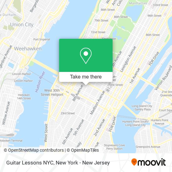 Guitar Lessons NYC map