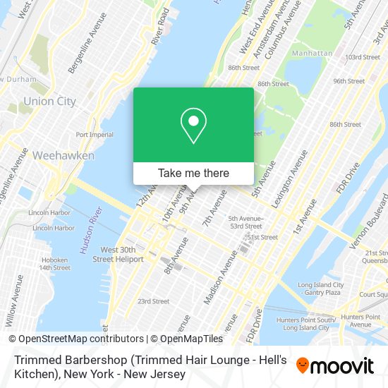 Mapa de Trimmed Barbershop (Trimmed Hair Lounge - Hell's Kitchen)