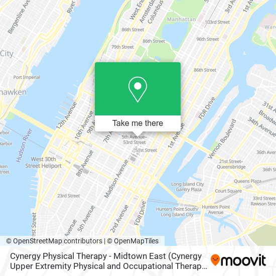 Cynergy Physical Therapy - Midtown East (Cynergy Upper Extremity Physical and Occupational Therapy) map