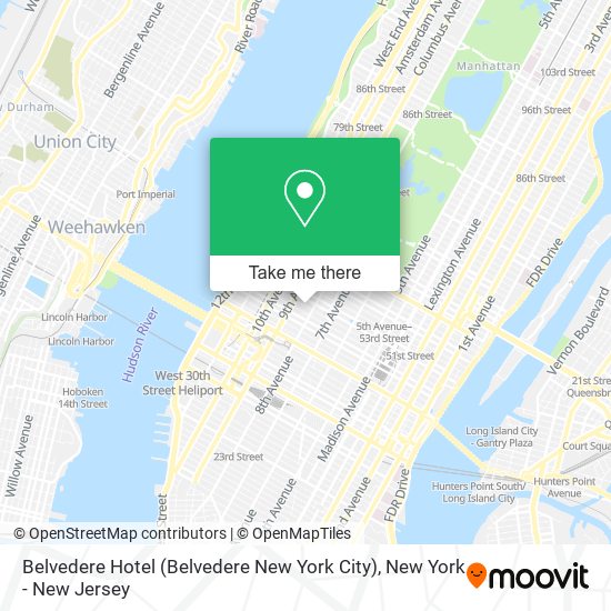 Belvedere Hotel (Belvedere New York City) map