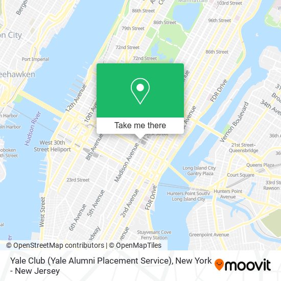 Mapa de Yale Club (Yale Alumni Placement Service)