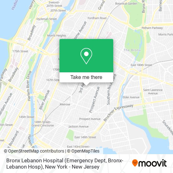 Mapa de Bronx Lebanon Hospital (Emergency Dept, Bronx-Lebanon Hosp)