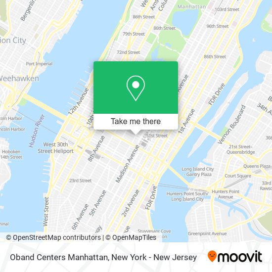 Mapa de Oband Centers Manhattan