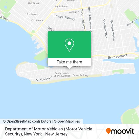 Mapa de Department of Motor Vehicles (Motor Vehicle Security)