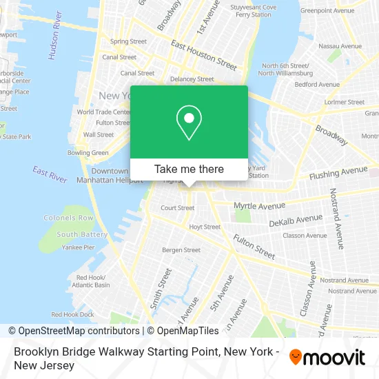 Brooklyn Bridge Walkway Starting Point map