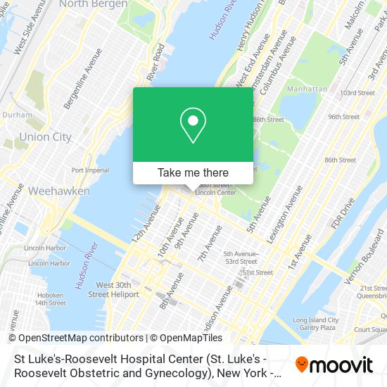 St Luke's-Roosevelt Hospital Center (St. Luke's - Roosevelt Obstetric and Gynecology) map