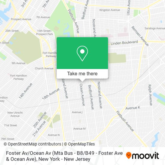 Foster Av / Ocean Av (Mta Bus - B8 / B49 - Foster Ave & Ocean Ave) map