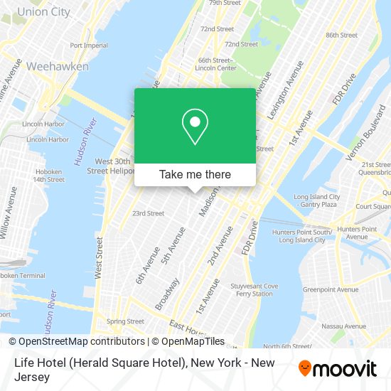 Mapa de Life Hotel (Herald Square Hotel)