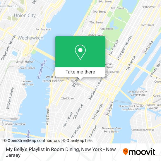 My Belly's Playlist in Room Dining map
