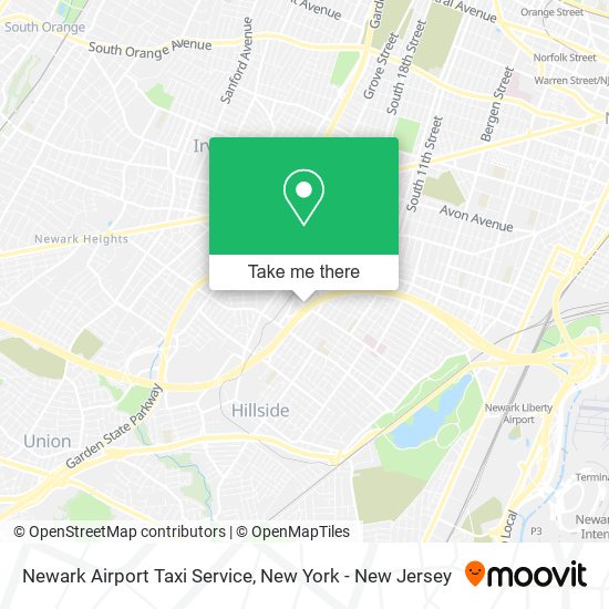 Mapa de Newark Airport Taxi Service
