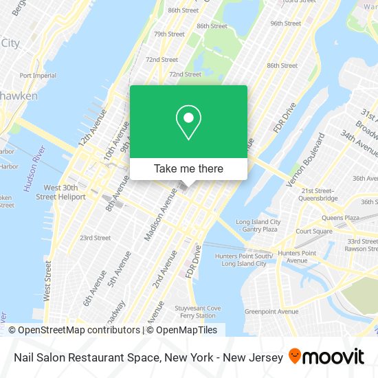 Mapa de Nail Salon Restaurant Space