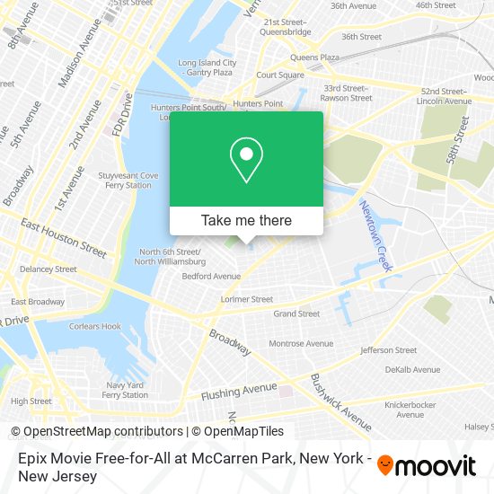 Epix Movie Free-for-All at McCarren Park map