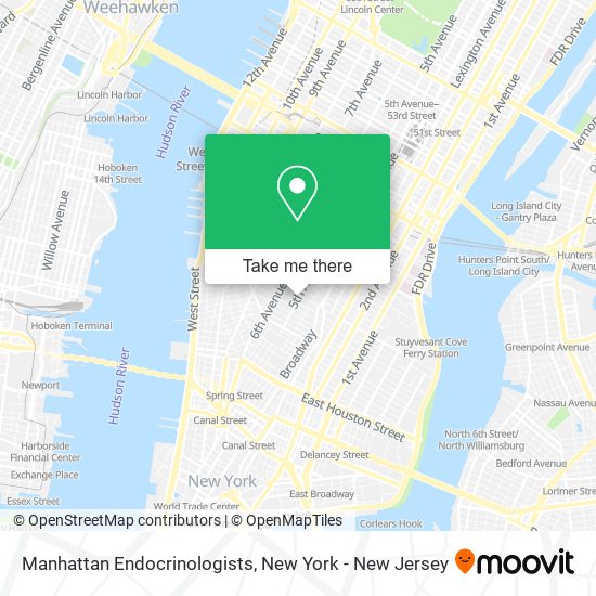 Manhattan Endocrinologists map