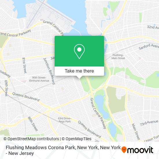 Flushing Meadows Corona Park, New York map