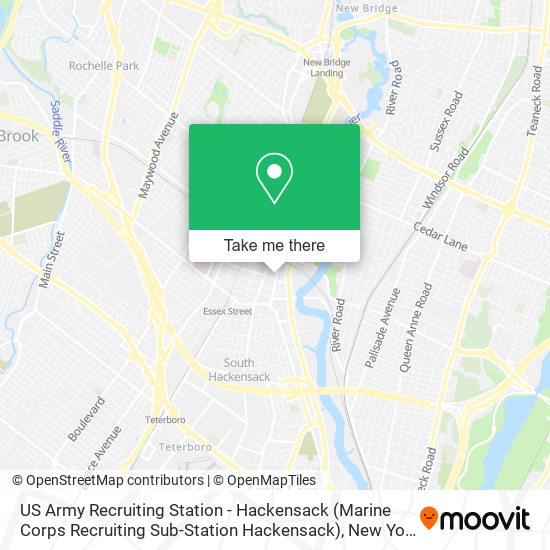 Mapa de US Army Recruiting Station - Hackensack (Marine Corps Recruiting Sub-Station Hackensack)