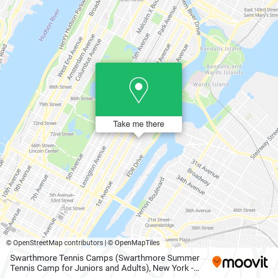 Mapa de Swarthmore Tennis Camps (Swarthmore Summer Tennis Camp for Juniors and Adults)