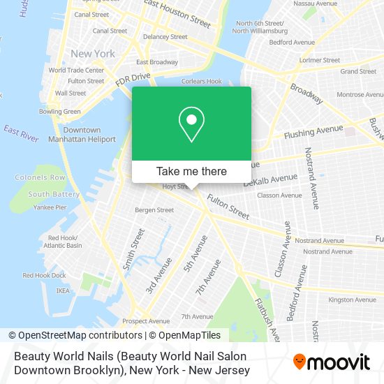 Mapa de Beauty World Nails (Beauty World Nail Salon Downtown Brooklyn)