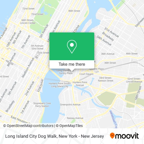 Mapa de Long Island City Dog Walk