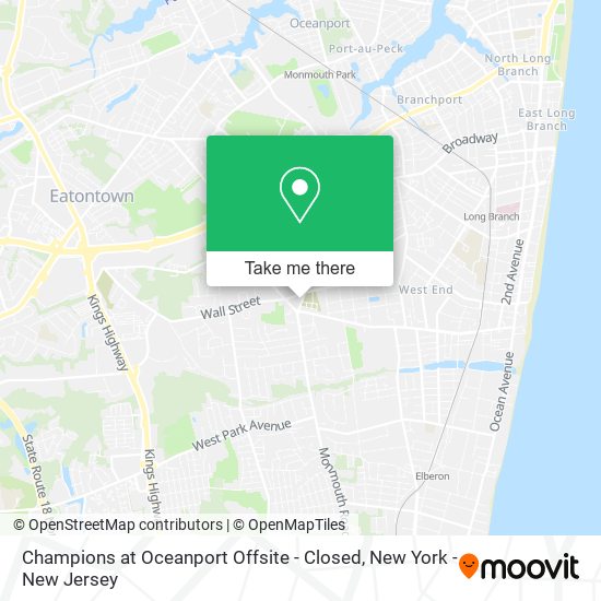 Champions at Oceanport Offsite - Closed map