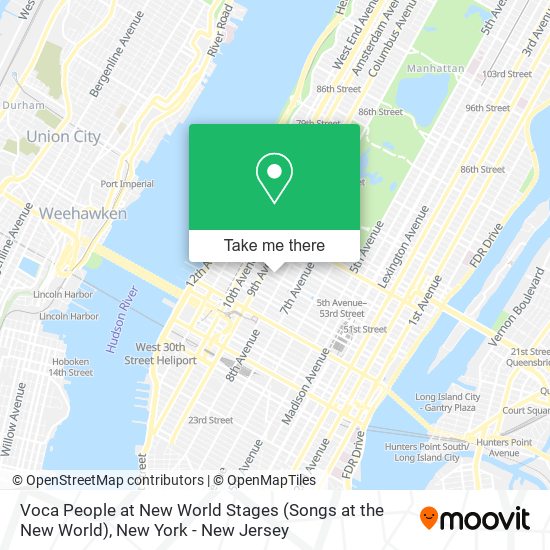 Mapa de Voca People at New World Stages (Songs at the New World)