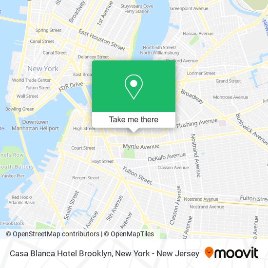 Casa Blanca Hotel Brooklyn map