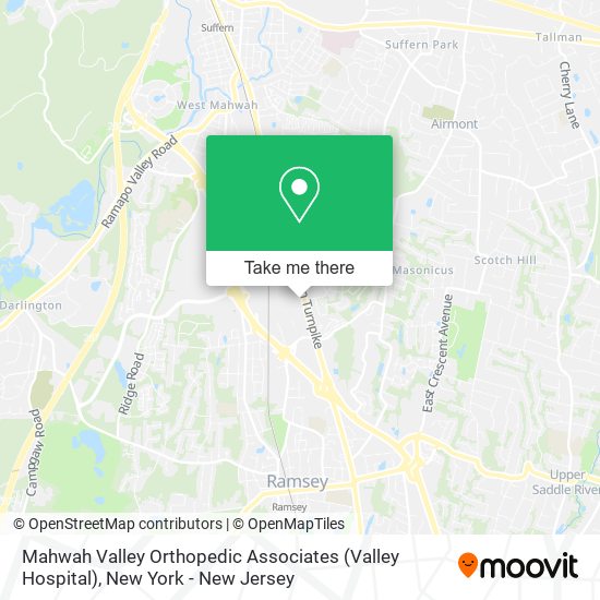 Mapa de Mahwah Valley Orthopedic Associates (Valley Hospital)