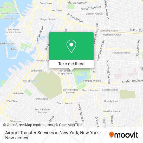 Airport Transfer Services in New York map