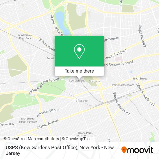 Mapa de USPS (Kew Gardens Post Office)