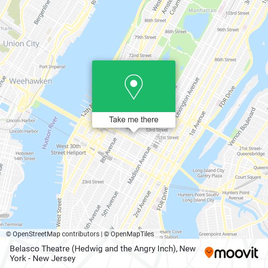 Mapa de Belasco Theatre (Hedwig and the Angry Inch)