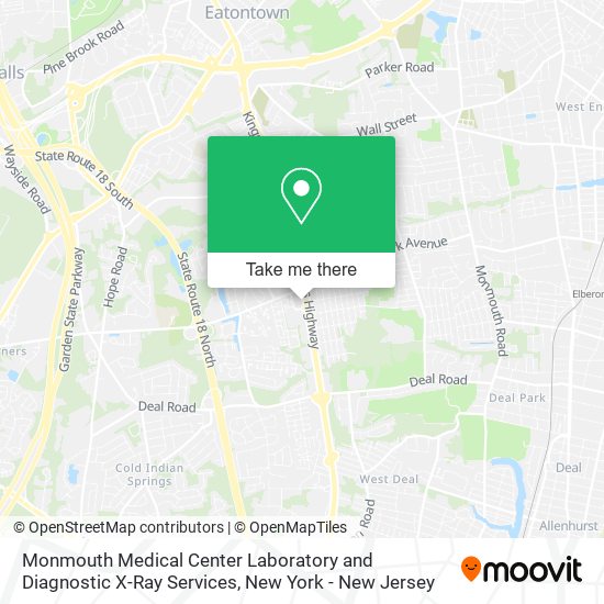 Mapa de Monmouth Medical Center Laboratory and Diagnostic X-Ray Services