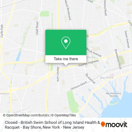 Closed - British Swim School of Long Island Health & Racquet - Bay Shore map