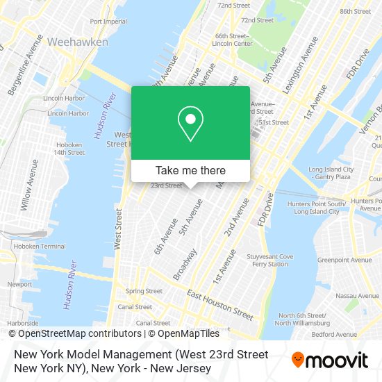 Mapa de New York Model Management (West 23rd Street New York NY)