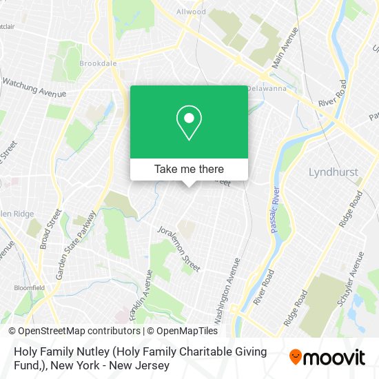 Holy Family Nutley (Holy Family Charitable Giving Fund,) map