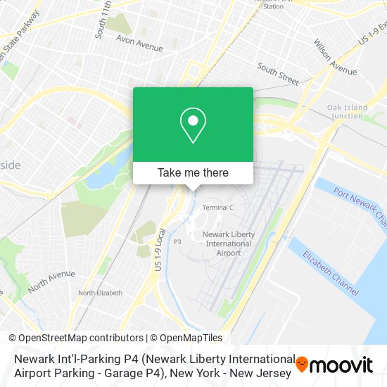 Mapa de Newark Int'l-Parking P4 (Newark Liberty International Airport Parking - Garage P4)