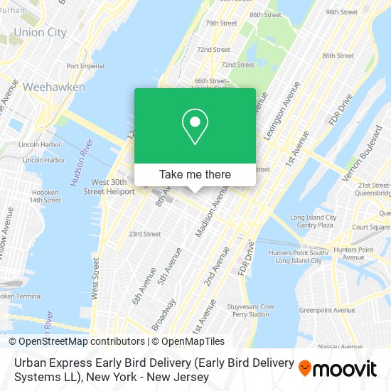 Mapa de Urban Express Early Bird Delivery (Early Bird Delivery Systems LL)