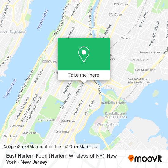 Mapa de East Harlem Food (Harlem Wireless of NY)