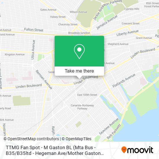 TTMG Fan Spot - M Gaston BL (Mta Bus - B35 / B35ltd - Hegeman Ave / Mother Gaston Boulevard) map