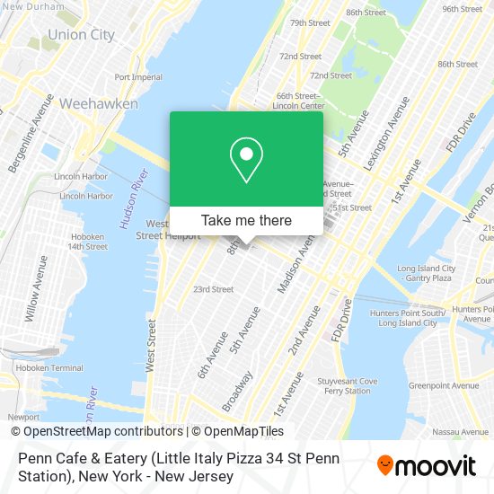 Mapa de Penn Cafe & Eatery (Little Italy Pizza 34 St Penn Station)