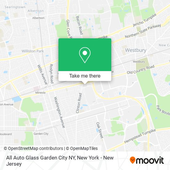 All Auto Glass Garden City NY map